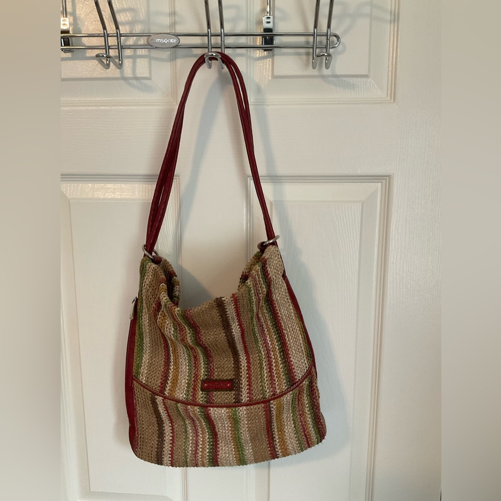 Striped Multicolor Shoulder Bag.  Converts to backpack style when you need it.